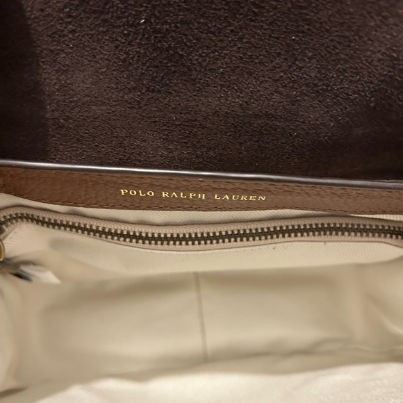 Ralph Lauren Cognac Leather Crossbody with Antique Gold Buckle - Picture 7 of 7